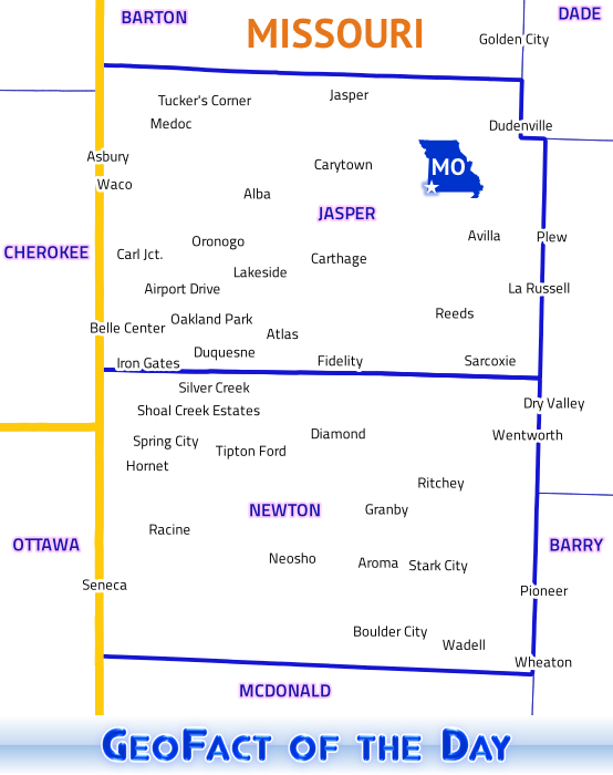 GeoFact of the Day Jasper and Newton County Combos