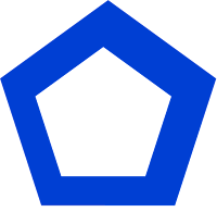 Blue pentagon with thick border