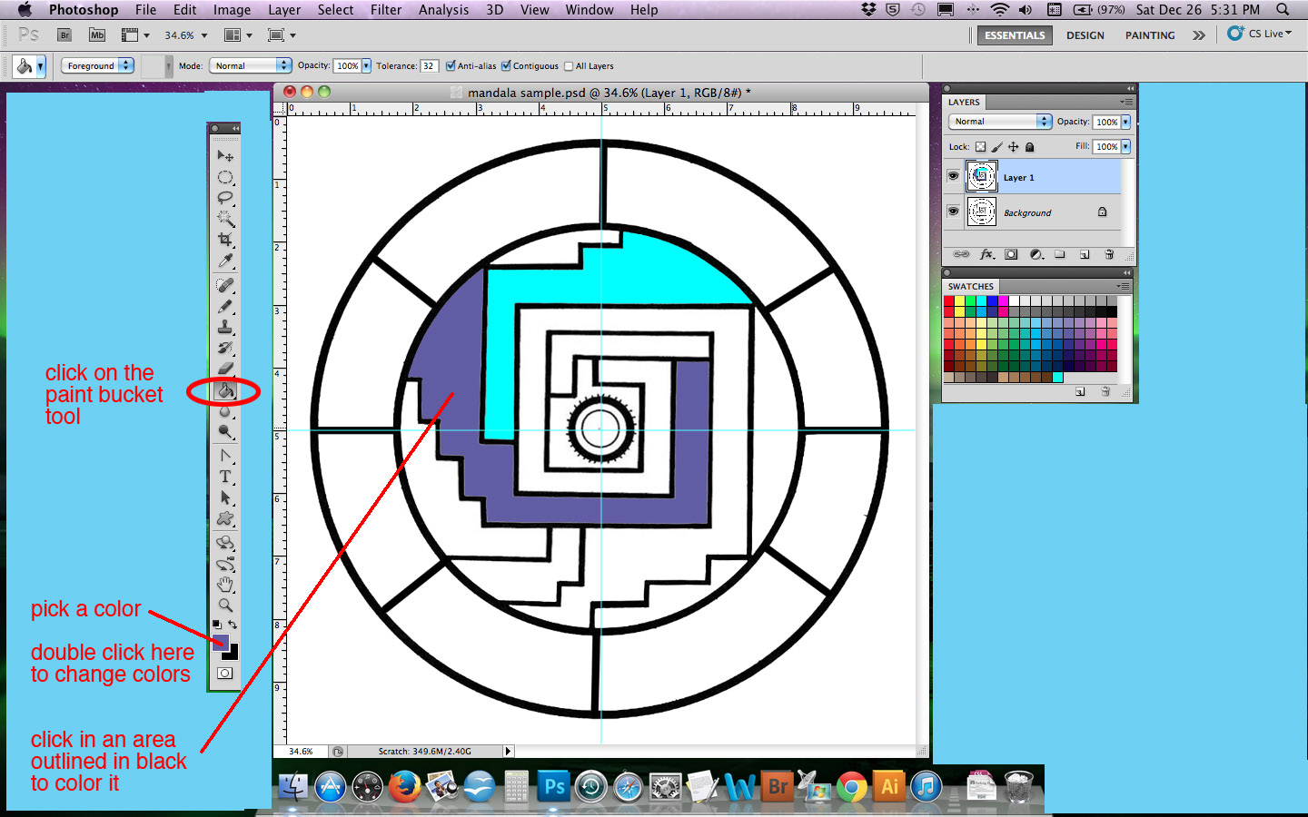 Exploring the Paint Bucket Tool in Procreate Homeostasis Lab