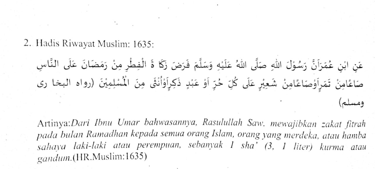 RINGKASAN MATERI: Fikih BAB I Zakat Fitrah (A & B)
