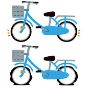 空気の入った・入っていない自転車のタイヤのイラスト