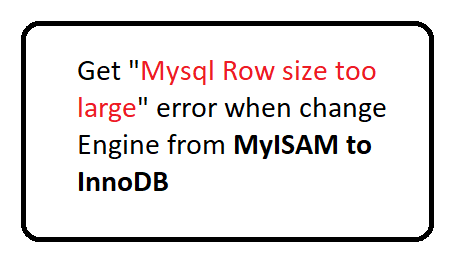 Get Mysql Row size too large error when change engine from MyISAM to Innodb