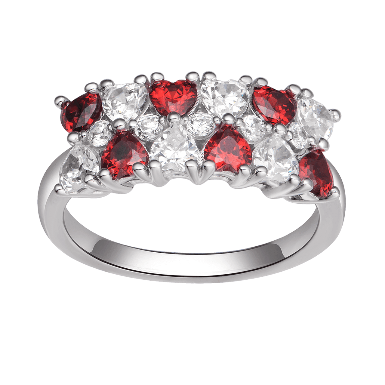 Nhẫn bạc đính đá màu đỏ PNJSilver Fantasia XMZTK000012