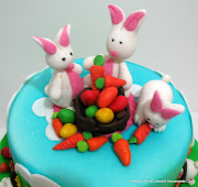 Easter Cake with Gumpaste Bunnies and Easter Eggs2013 bunny cake 
