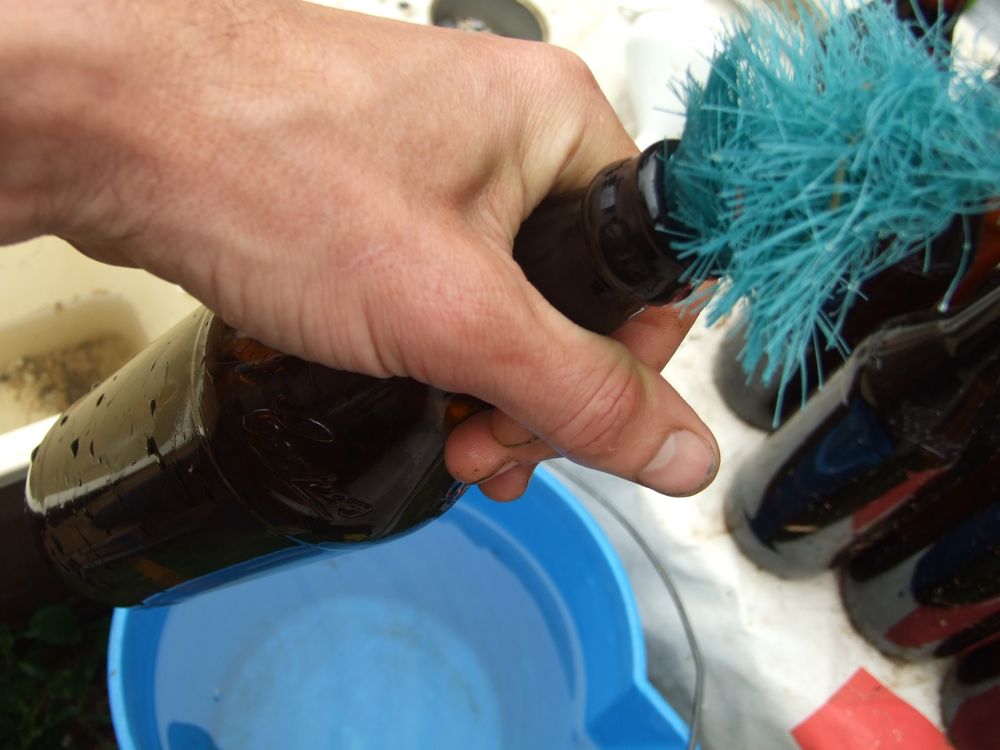 Cleaning old beer bottles for brewing