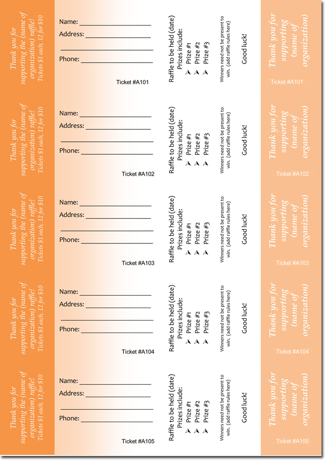 microsoft word raffle ticket template
