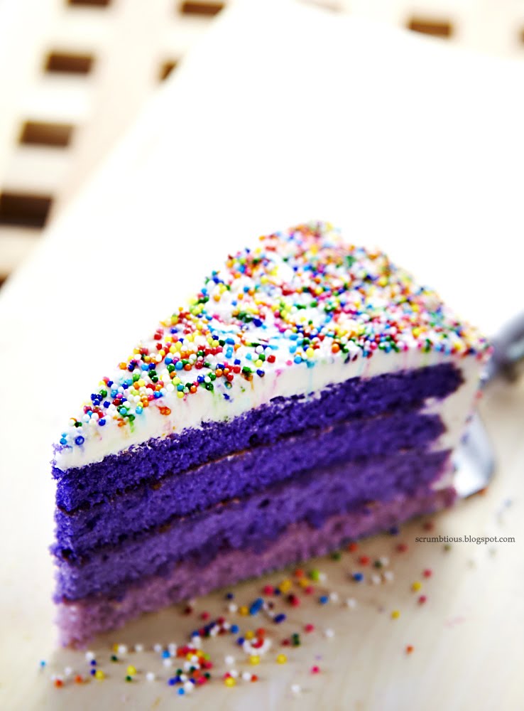 purple sprinkle ombre cake scrumbtious