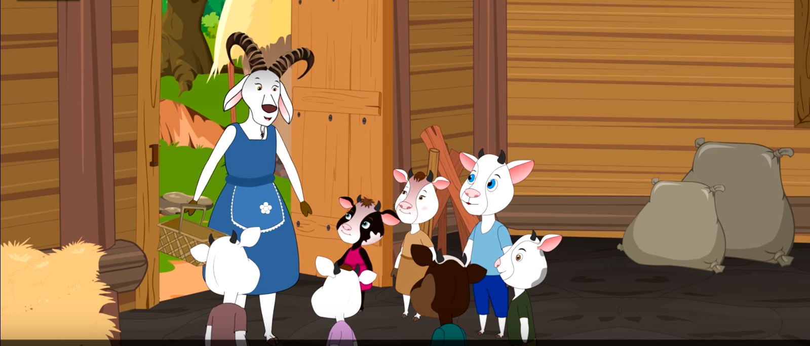 волк и семеро козлят на английском