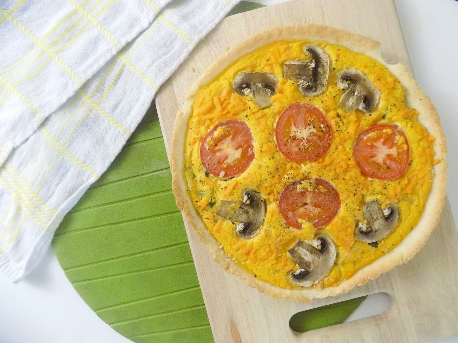 Vegan Recipe Cheezy Eggless Quiche using Morinu Silken Tofu That