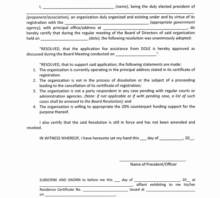 Corporate Resolution Letter Template ~ Resume Letter
