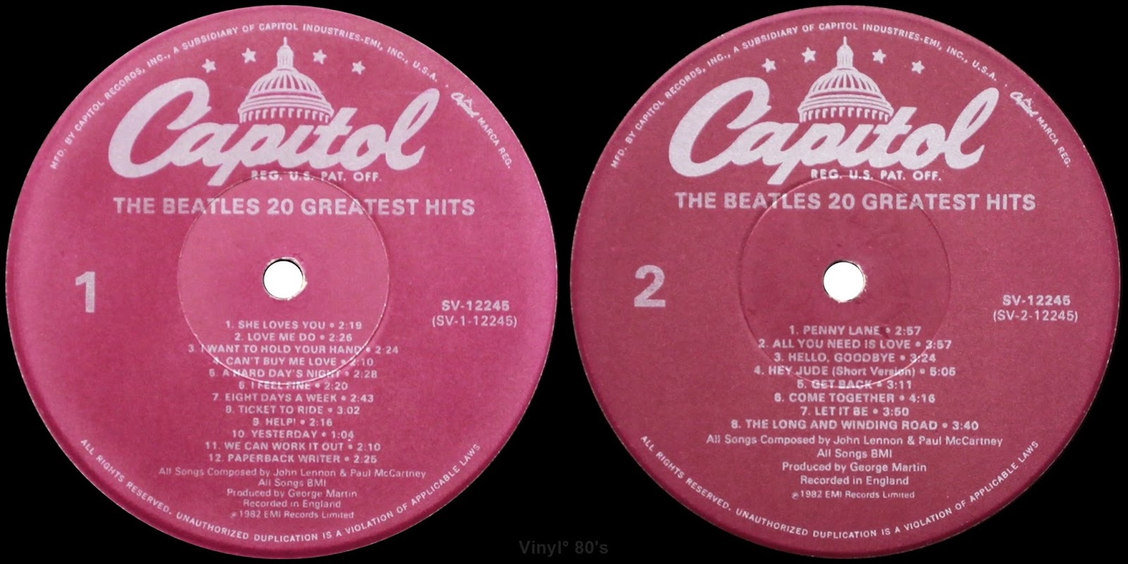 1982 20 Greatest Hits - Beatles -