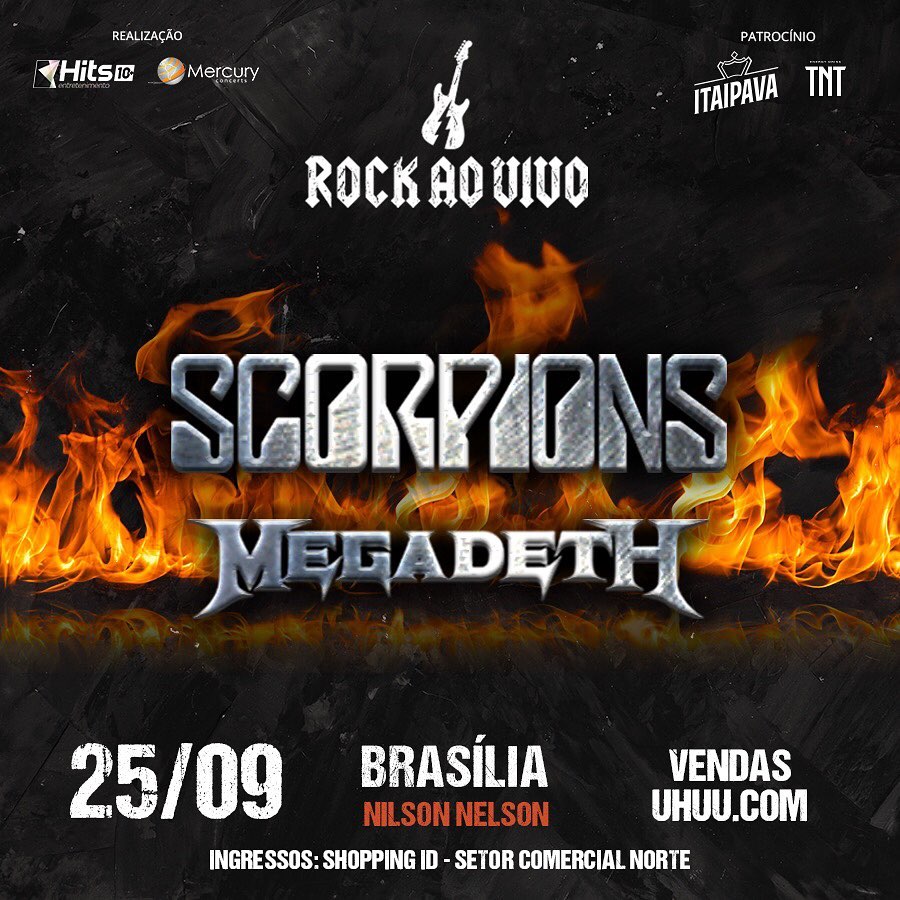 Festival Rock Ao Vivo Scorpions e Megadeth em Brasília Agenda do Rock