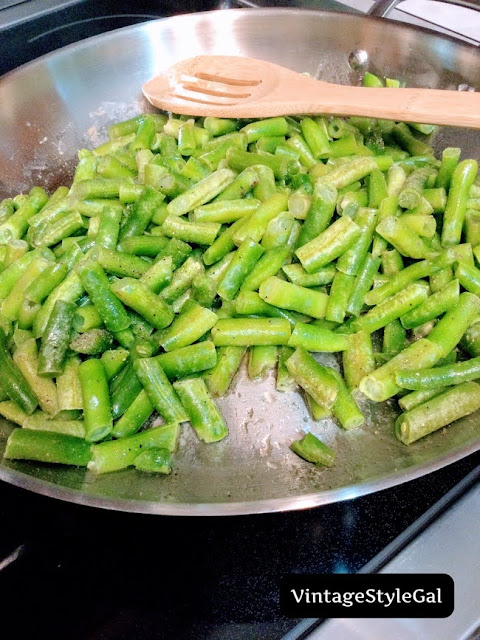 Green beans in skillet