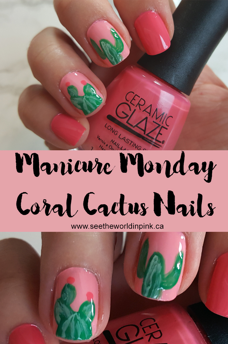 Manicure Monday - Coral Cactus Nails! 
