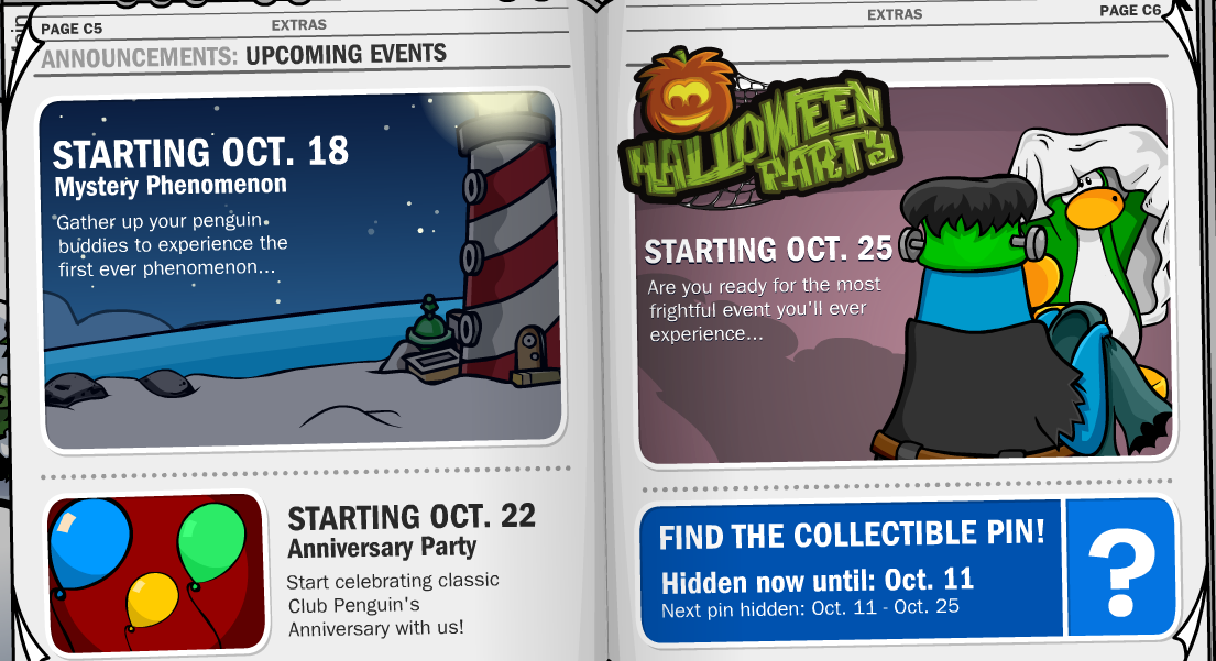 Three Updates Pin, Postcards and Newspaper October 2018 Club