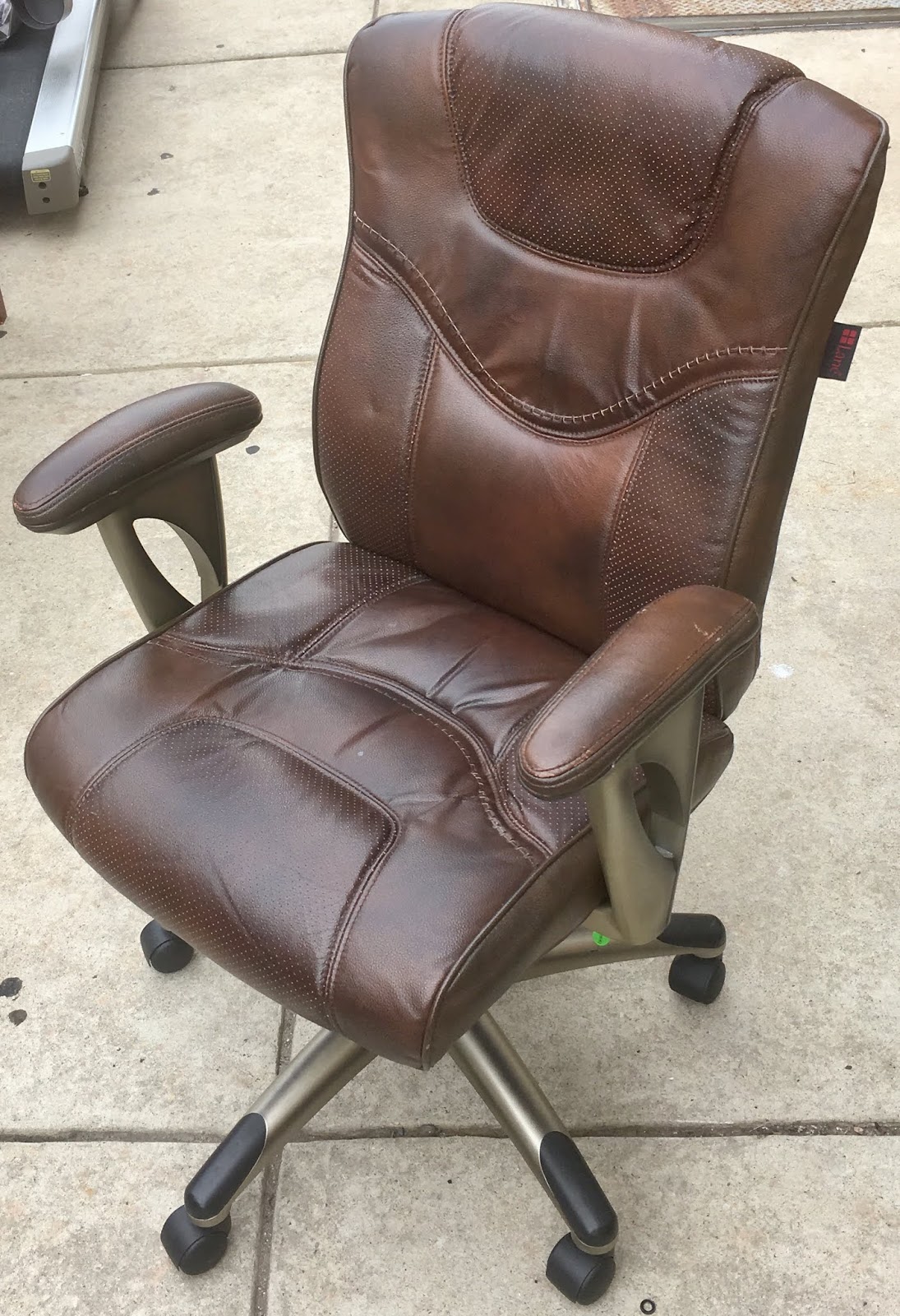 Uhuru Furniture Collectibles Brown Leather Desk Chair By Lane