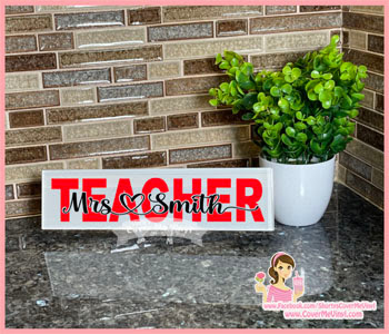 Personalized Teacher Glass Tile