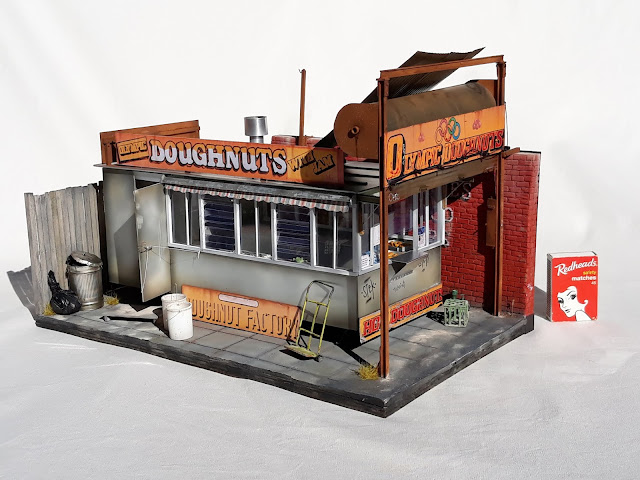 Olympic Doughnuts van, Footscray - scale model miniature by David Hourigan