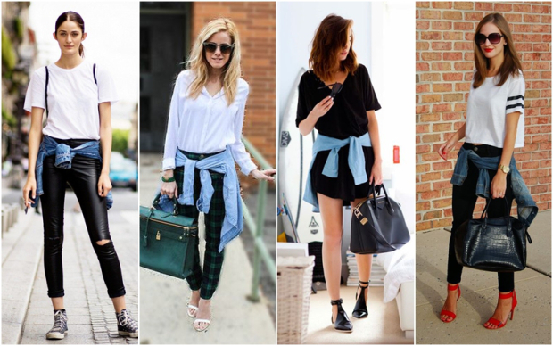 jaqueta jeans amarrada