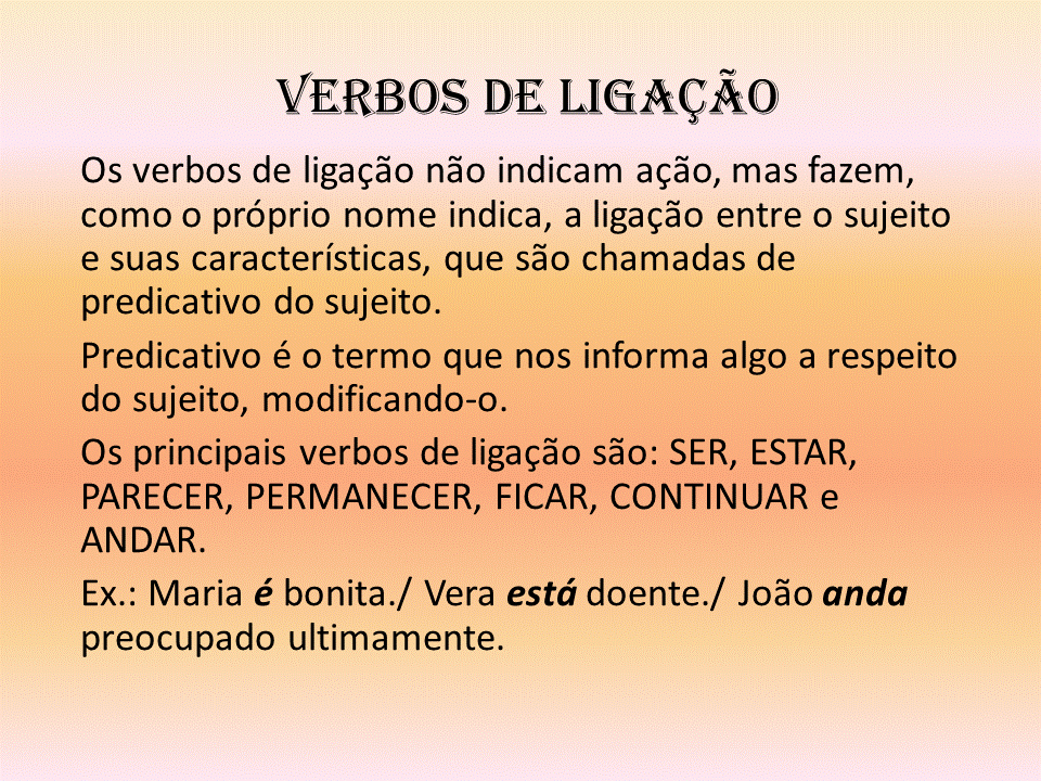 Atividades Verbo De Ligação - BRAINCP