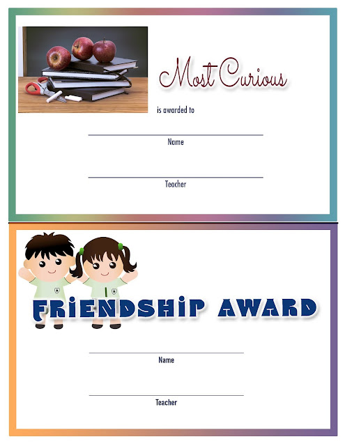 Printable Awards and Certificates