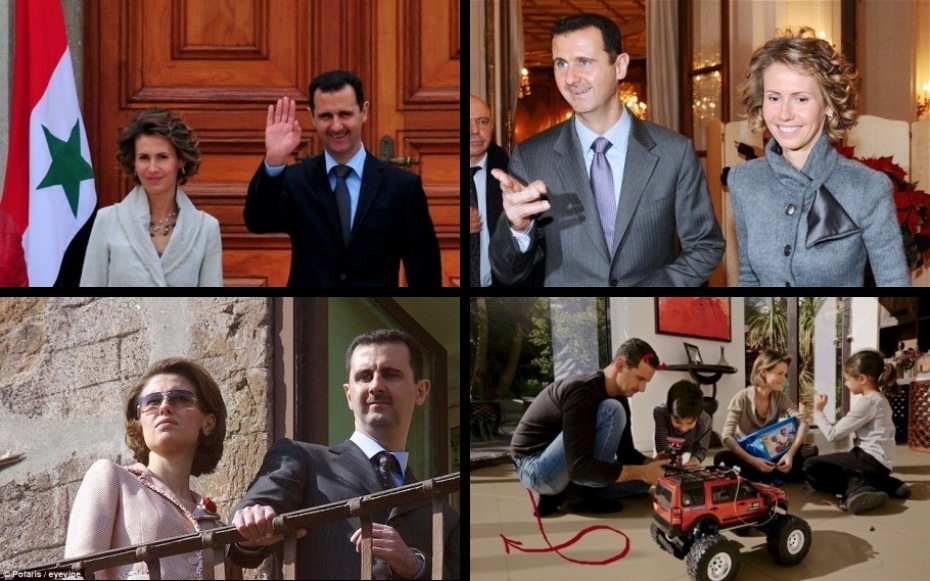 El asesino Bashar Al-Assad (hijo del asesino Hafed Al-Assad) y su mujer la dictatriz Asma Al-Akhras