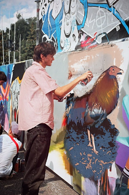 Grafiti de un gallo