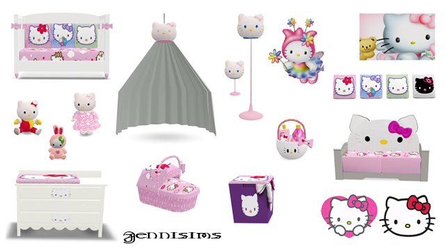 My Sims 3 Blog Hello Kitty Nursery Set by JenniSims