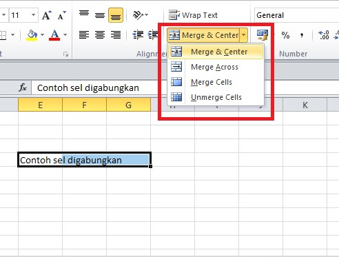 fungsi merge cell