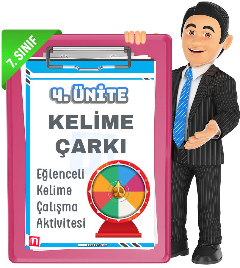 7. Sınıf 4. Ünite Kelime Çarkı | İngilizce Öğrenmenin En Eğlenceli yolu