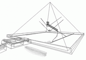 axonometric diagram of the pyramid of Cheops, Great Pyramid 3D-model