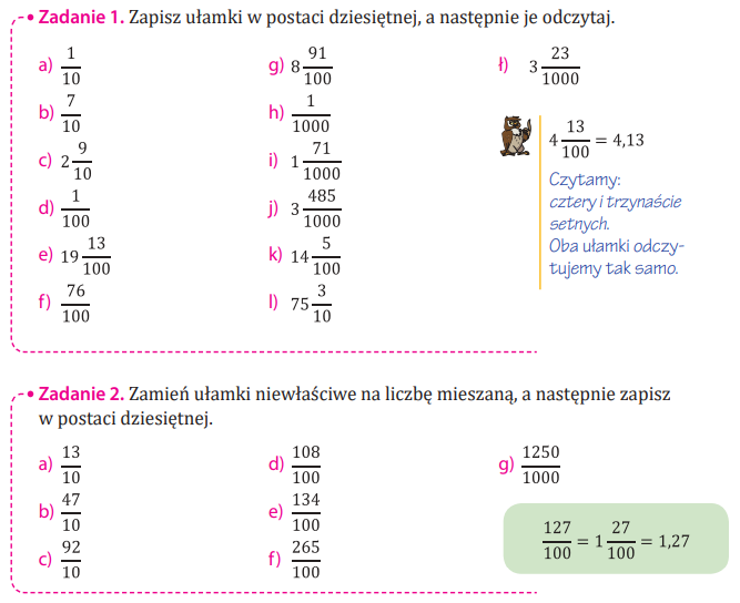 5 8 Jaki To Ułamek Dziesiętny Wprowadzenie do ułamków dziesiętnych - cz.1 - klasa 5