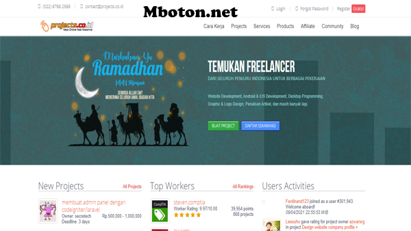 Projects.co.id salah satu diindonesia sudah terkenal sebagai Perusahaan PT. Panonpoe Media menyediakan job berbagai macam – macam anda bisa temui freelance job yang sesuai kriteria anda untuk mendaftarkan diri anda sebagai ikut kerja freelance job online