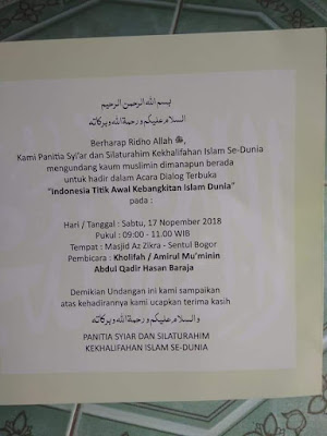 Undangan Diduga Ingin Mendirikan Negara Khilafah Di Bogor