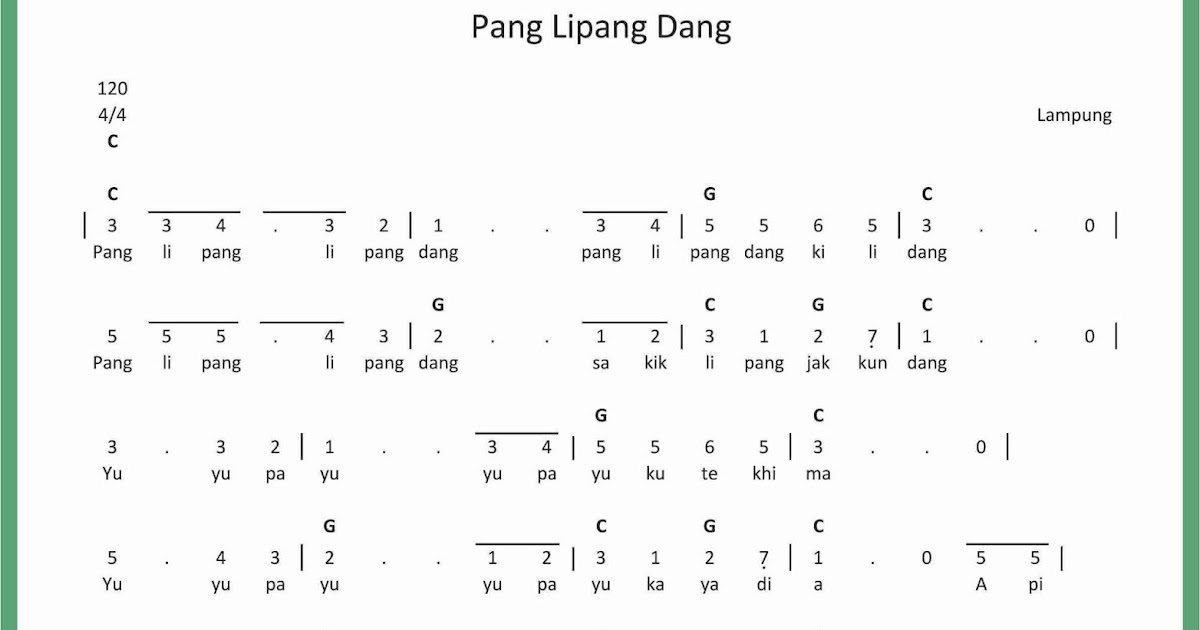 Not Angka Pang Lipang Dang Seputar Musik