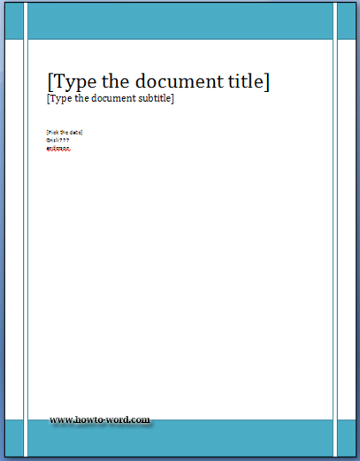 How to insert cover page in Microsoft Word | How to Word