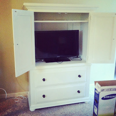 Armoire makeover + new TV = Happy!