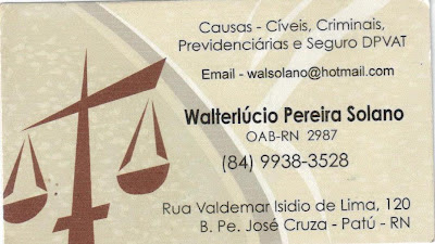WALTERLÚCIO PEREIRA SOLANO - OAB-RN 2987