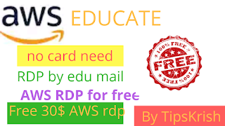 How to get free AWS rdp AWS rdp 30$ RDP trick by TipsKrish How to get free AWS rdp AWS rdp 30$ RDP trick by TipsKrish