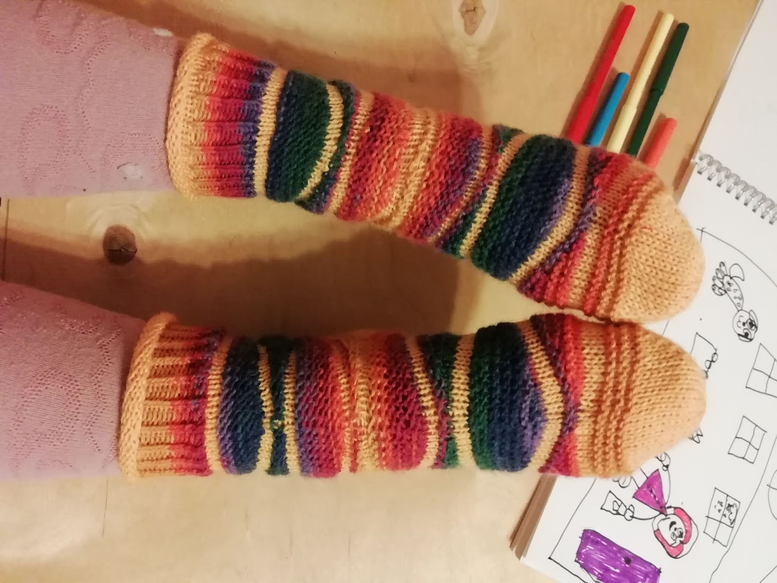 носки укороченными рядами