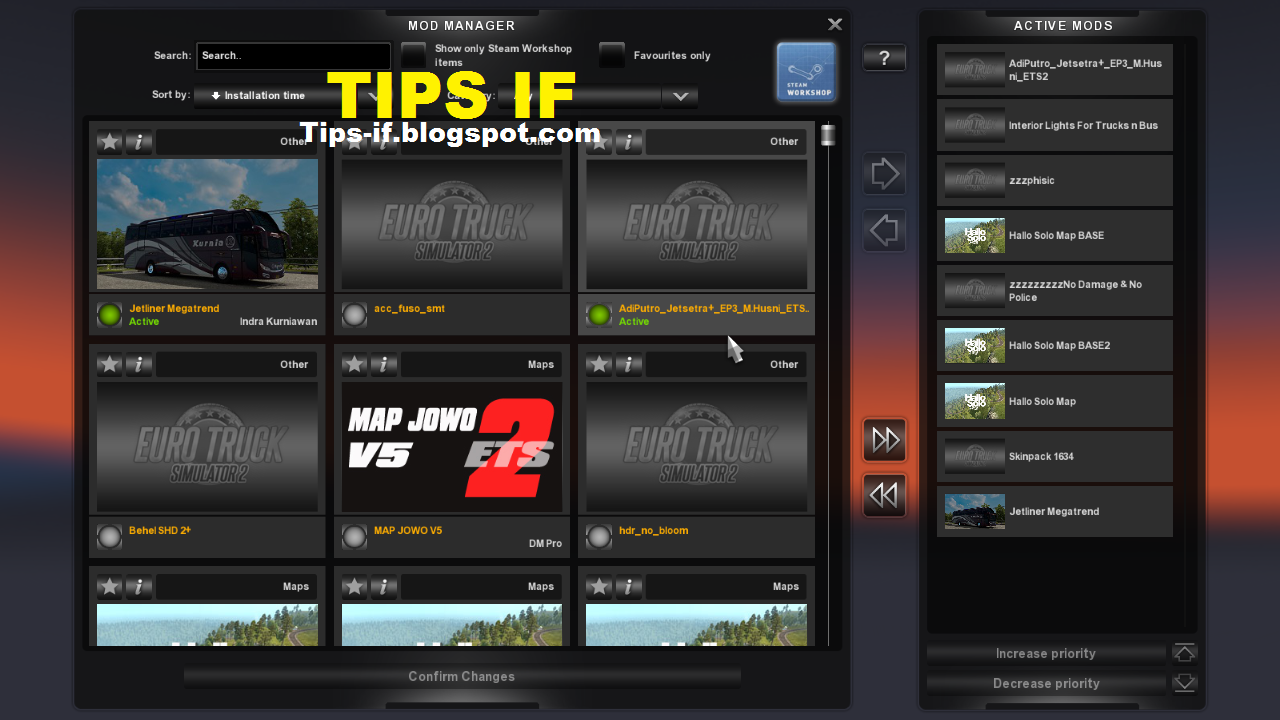 Cara Menggunakan Mod Map ETS 2 Indonesia - Tips-IF