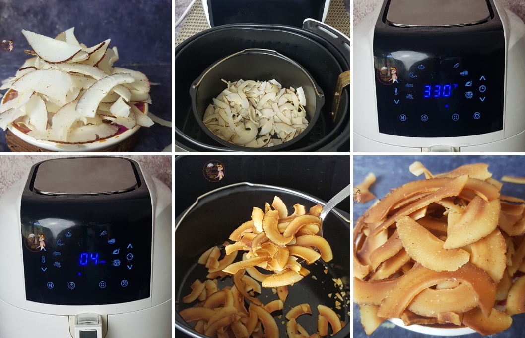 Dry Roasted Coconut in GoWise Air Fryer EVENLY ROASTED, and CRISPY