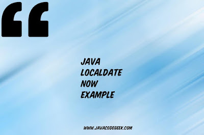 Java LocalDate now