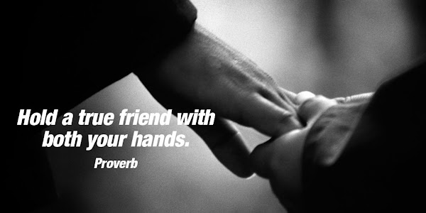 Proverb: Hold a true friend with both your hands - Quotes