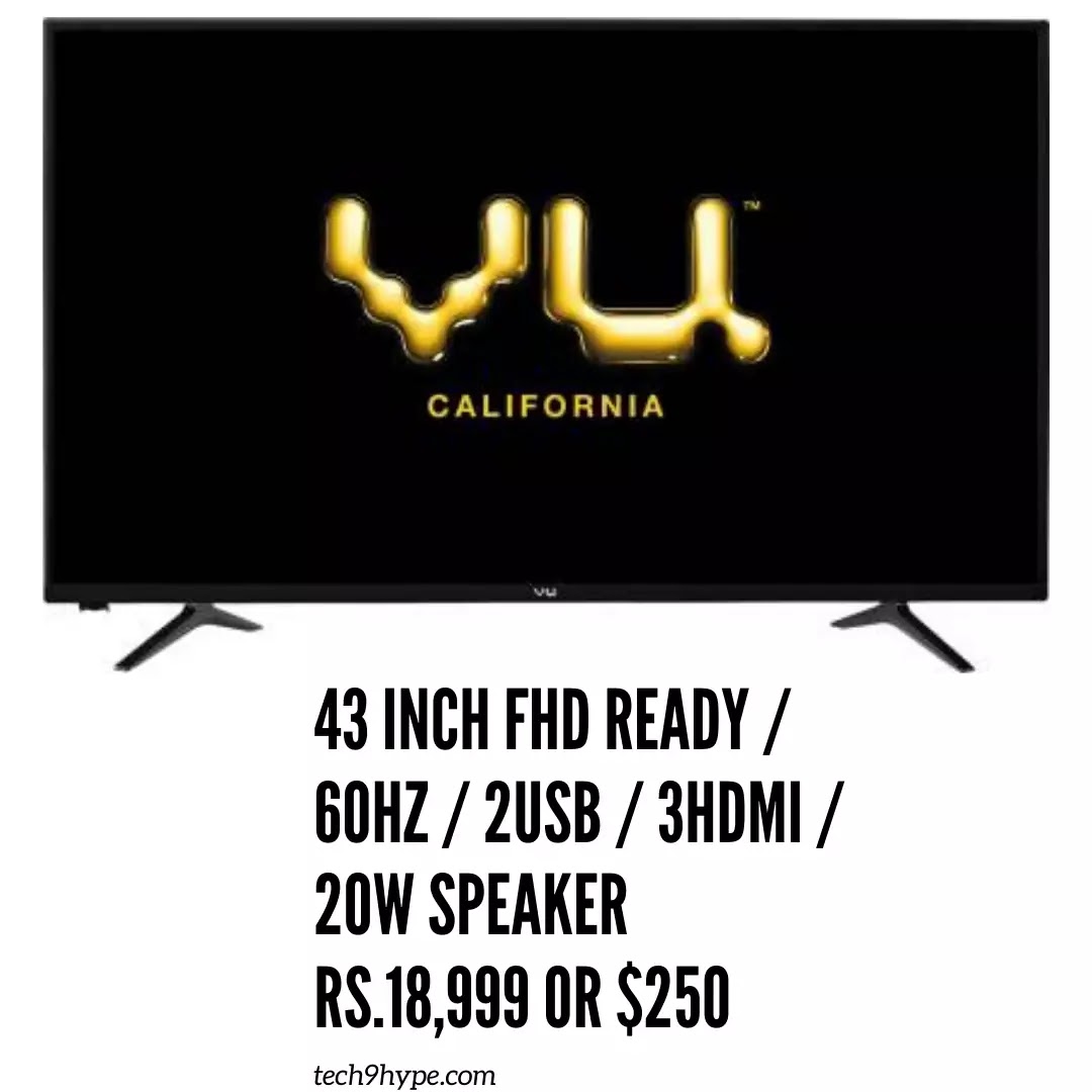 VU 43 inch smart tv, best smart tv in india under 20000