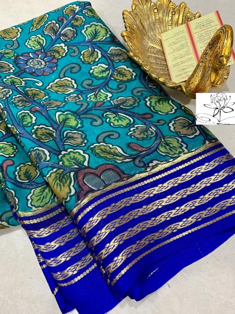 Mysore silk kalamkari sarees
