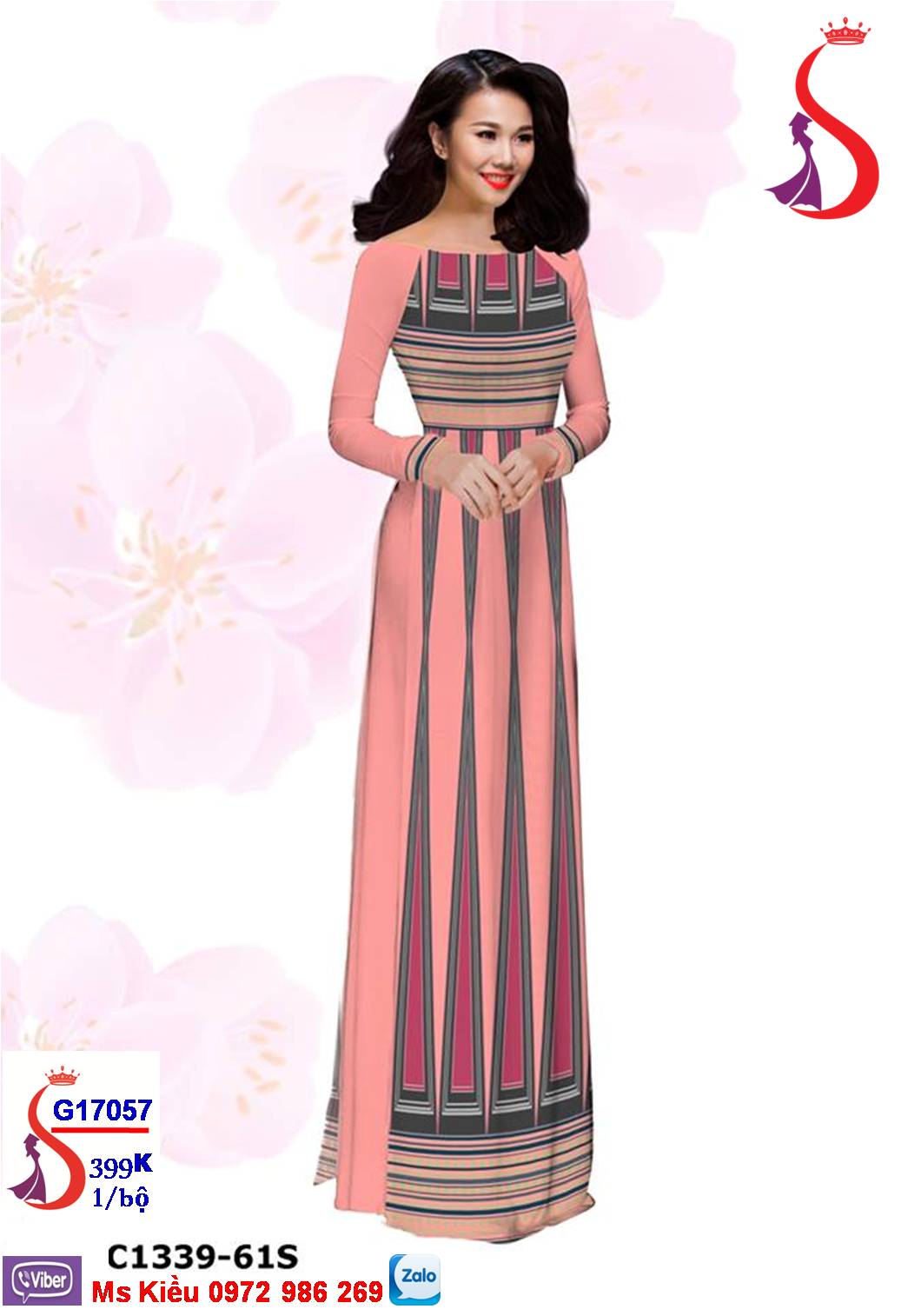 Vải Áo Dài Đẹp Độc Lạ Với Hoa Văn Thổ Cẩm Mẫu G17057