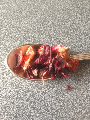Peach Garden Fruit Infusion on a spoon
