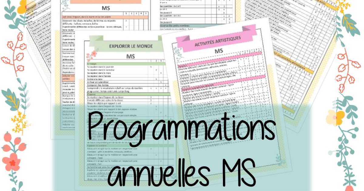 Programmations annuelles MS 2021 2022