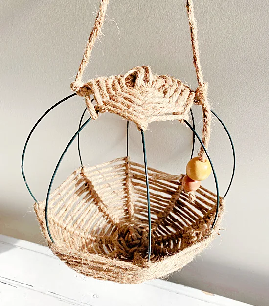 hanging twine basket
